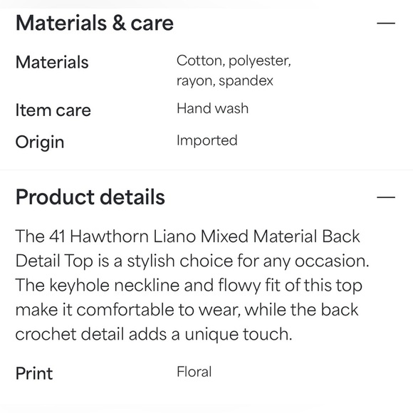 41 Hawthorn Liano Mixed Material Back Detail Floral Top XS - Picture 3 of 10